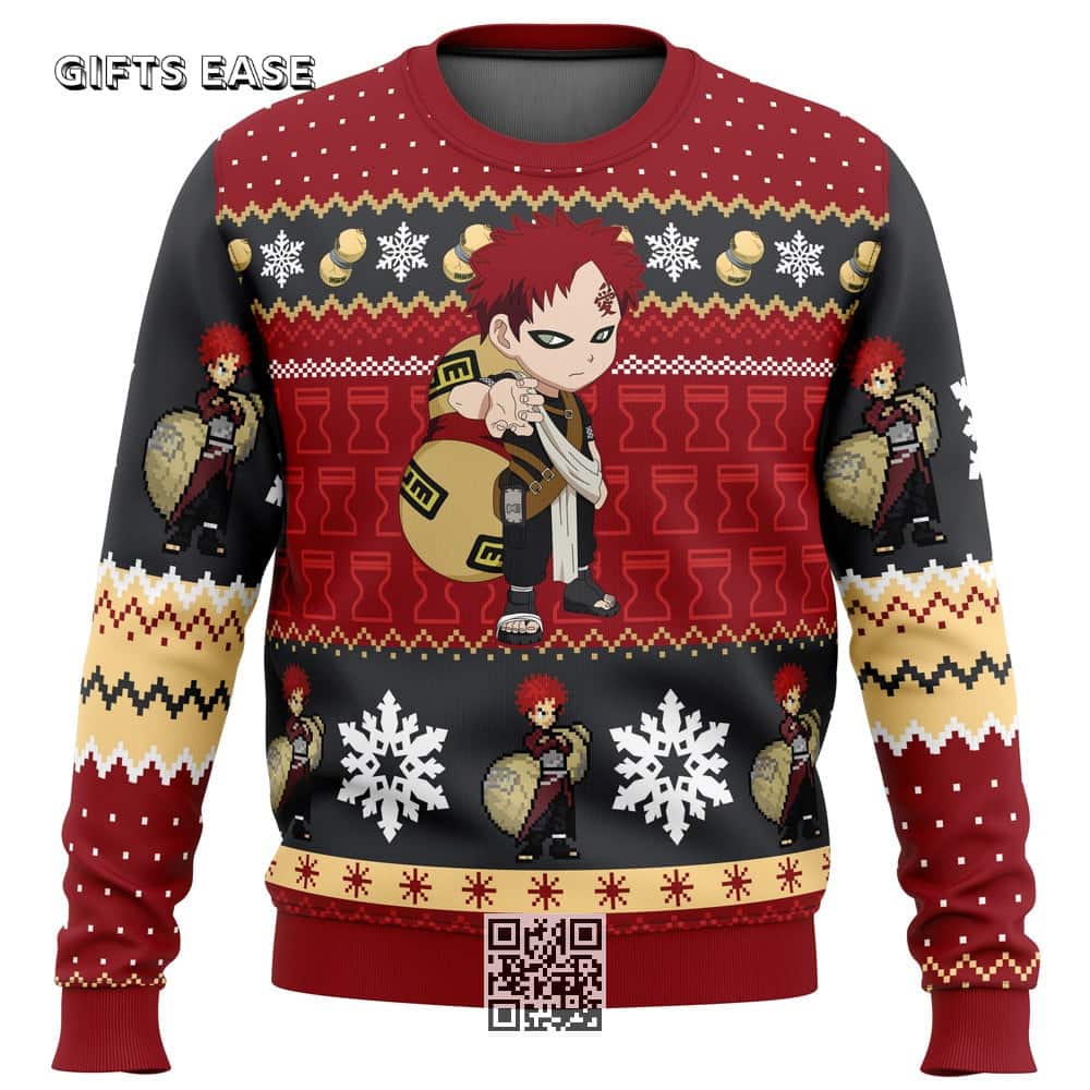 Gaara Naruto Ugly Christmas Sweater Snowflakes Pattern Gaara Naruto Ugly Christmas Sweater Snowflakes Pattern