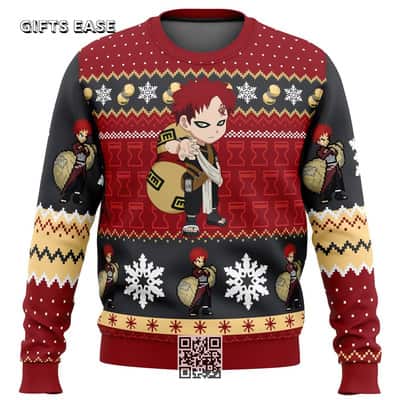 Gaara Naruto Ugly Christmas Sweater Snowflakes Pattern
