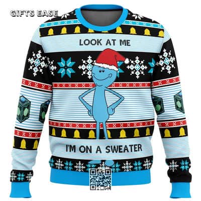 Mr.Meeseeks Ugly Christmas Sweater Look At Me I'm On A Sweater