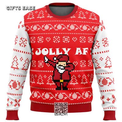 Jolly Af Ugly Christmas Sweater Xmas Pattern