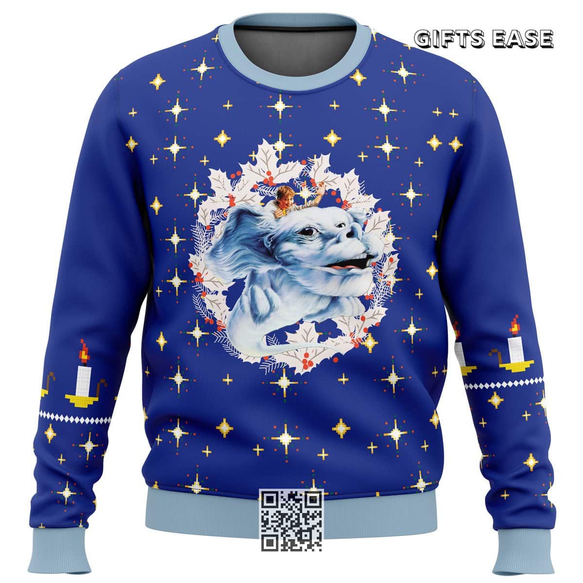 Blue The NeverEnding Story Falkor Ugly Christmas Sweater Blue The NeverEnding Story Falkor Ugly Christmas Sweater