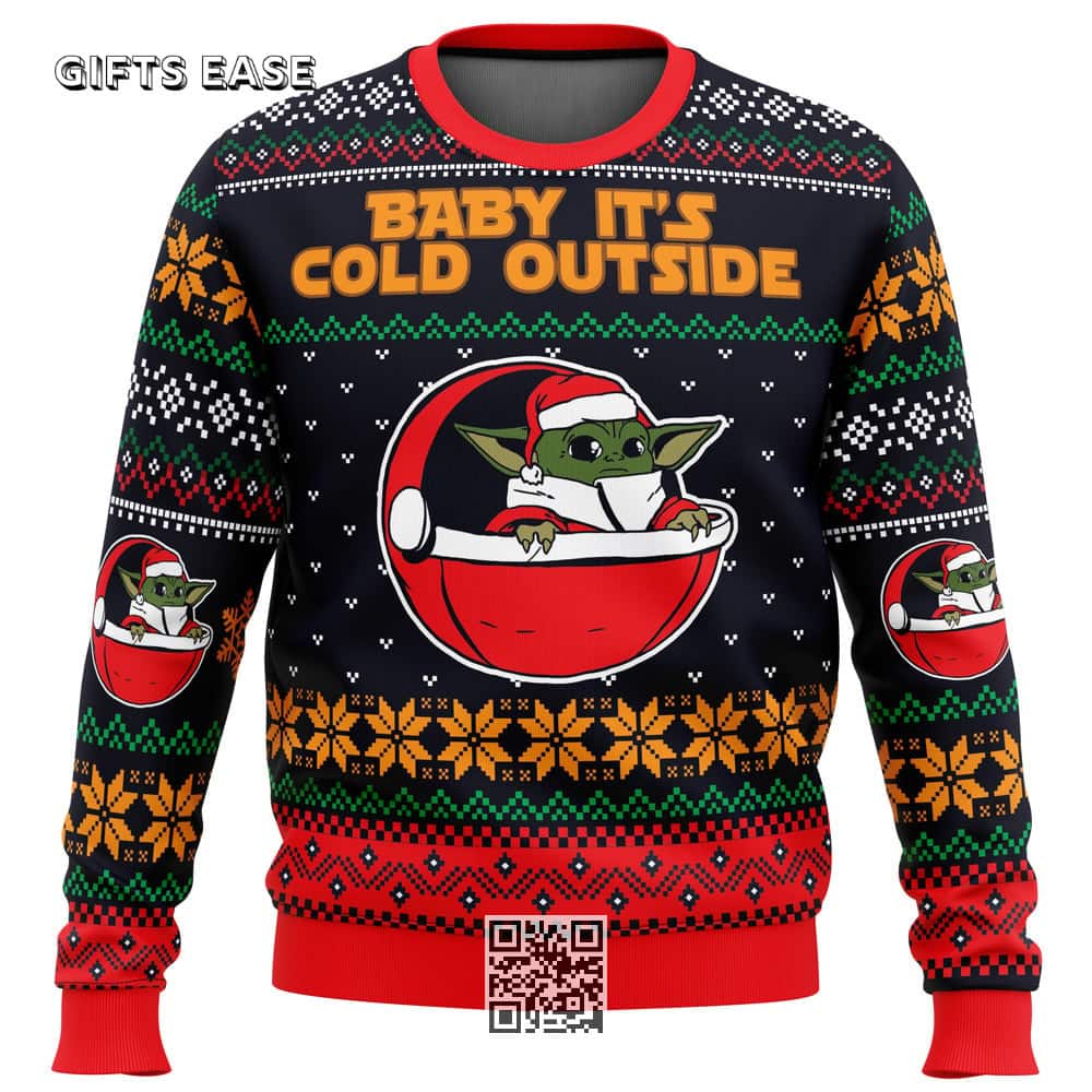Baby Yoda Star Wars Ugly Christmas Sweater Baby It’s Cold Outside Baby Yoda Star Wars Ugly Christmas Sweater Baby It’s Cold Outside