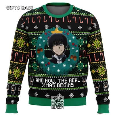 Black Green Yuuichi Katagiri Tomodachi Game Ugly Christmas Sweater