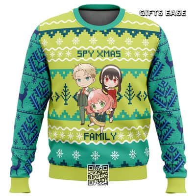 Spy Xmas Family Ugly Christmas Sweater Chibi