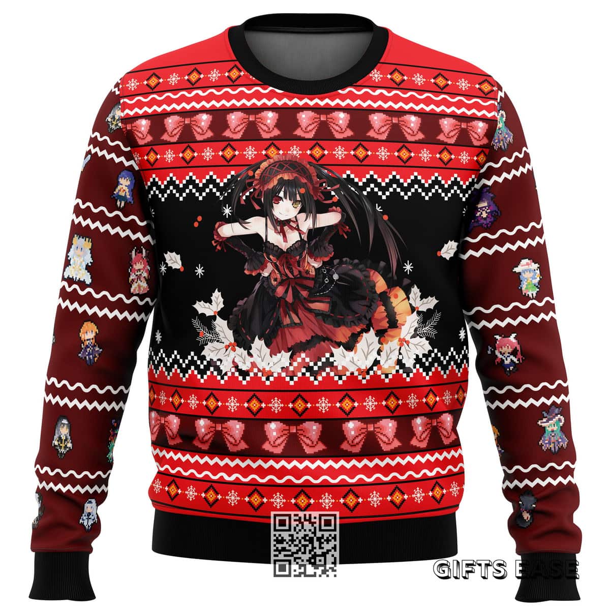 Red Kurumi Tokisaki Date A Live Ugly Christmas Sweater Red Kurumi Tokisaki Date A Live Ugly Christmas Sweater