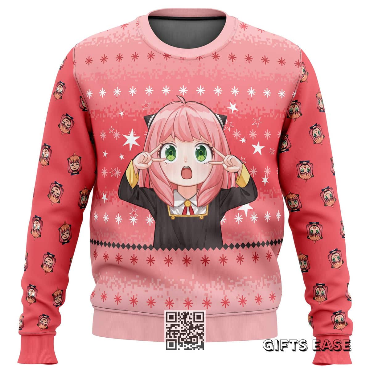 Pink Anya Spy X Family Ugly Christmas Sweater Pink Anya Spy X Family Ugly Christmas Sweater