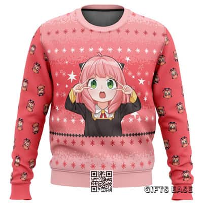 Pink Anya Spy X Family Ugly Christmas Sweater Pink Anya Spy X Family Ugly Christmas Sweater