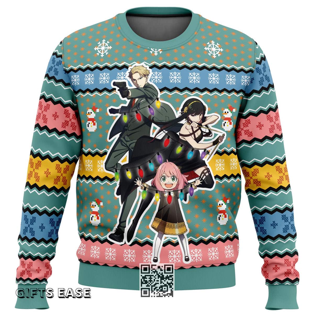 Spy X Family Ugly Christmas Sweater Snowflakes Pattern Spy X Family Ugly Christmas Sweater Snowflakes Pattern