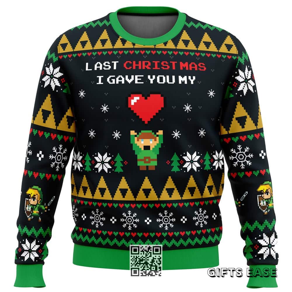 Legend Of Zelda Ugly Christmas Sweater Last Christmas I Gave You My Heart Legend Of Zelda Ugly Christmas Sweater Last Christmas I Gave You My Heart