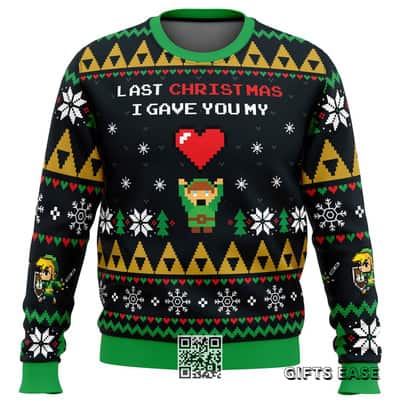 Legend Of Zelda Ugly Christmas Sweater Last Christmas I Gave You My Heart