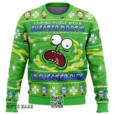 Green Rick And Morty Ugly Christmas Sweater I'm Sweater Rick Green Rick And Morty Ugly Christmas Sweater I'm Sweater Rick