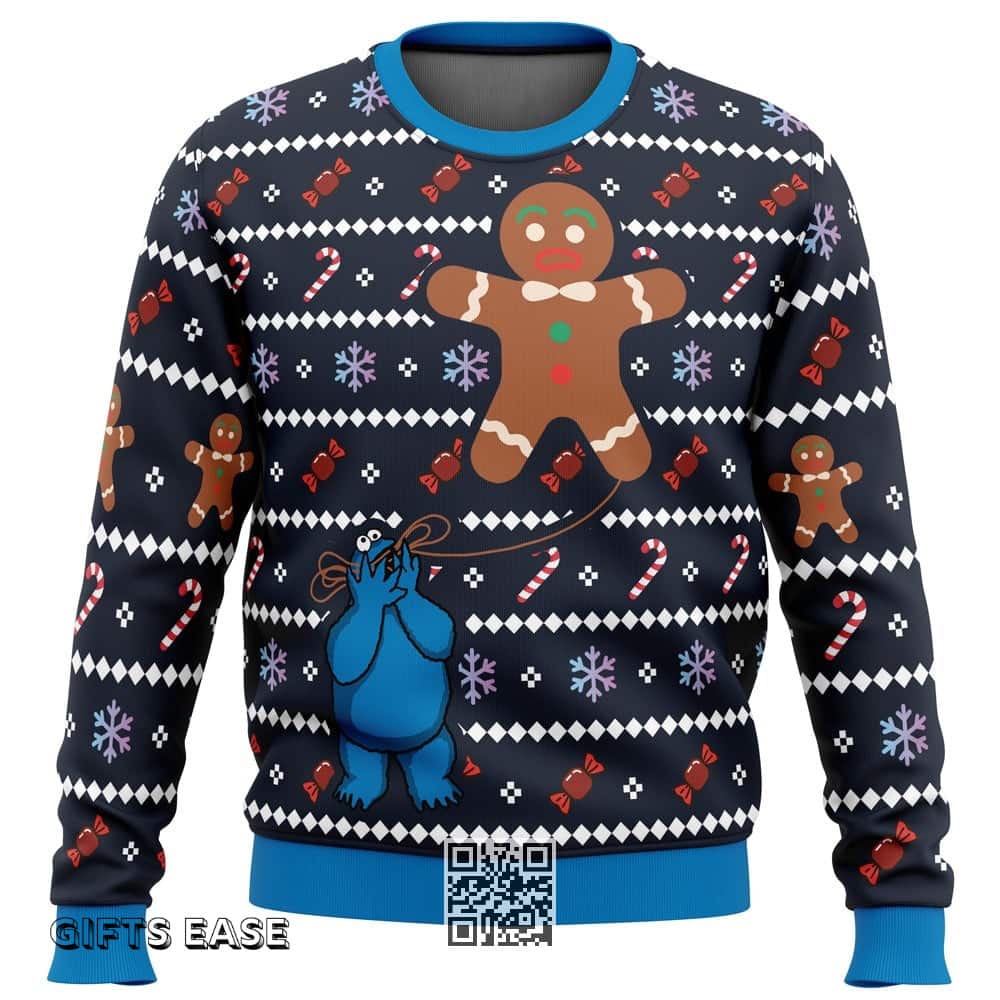 Ugly Cookie Cookie Monster Ugly Christmas Sweater Xmas Pattern Ugly Cookie Cookie Monster Ugly Christmas Sweater Xmas Pattern