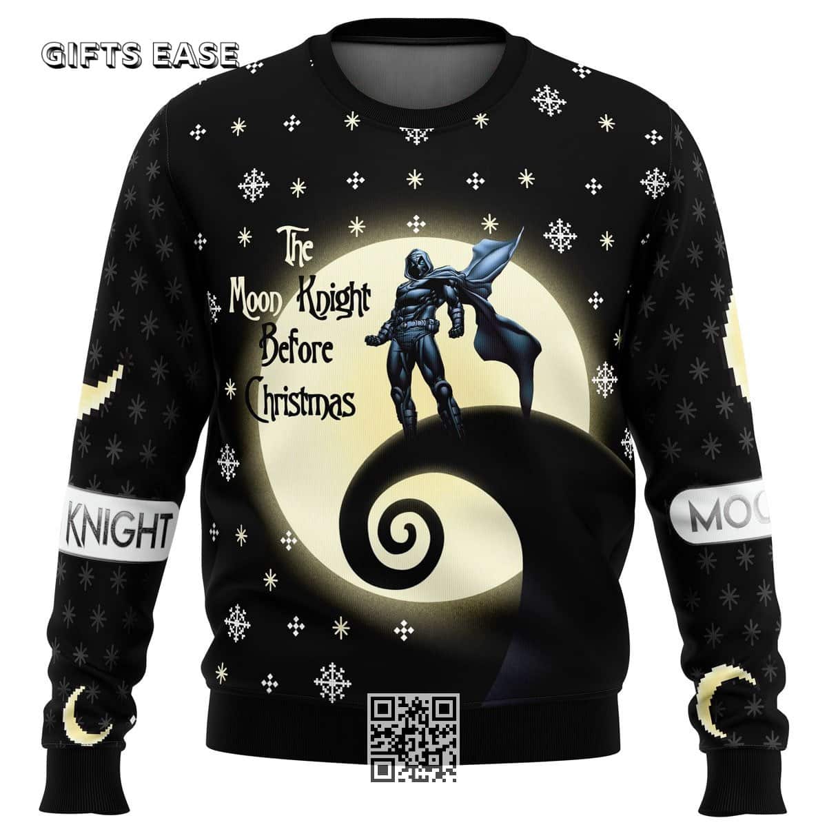 Black The Moon Knight Before Christmas Ugly Christmas Sweater Black The Moon Knight Before Christmas Ugly Christmas Sweater