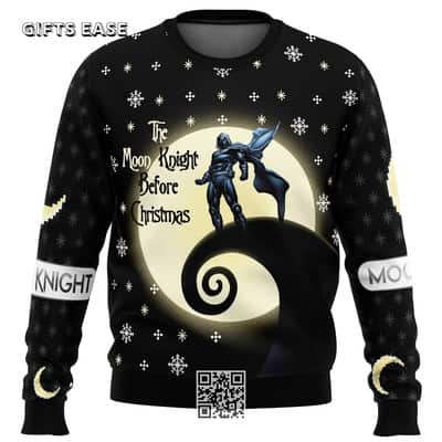 Black The Moon Knight Before Christmas Ugly Christmas Sweater