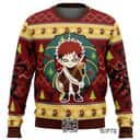 Chibi Gaara Naruto Ugly Christmas Sweater Snowflake Pine Tree