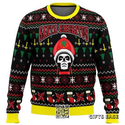 Black Yellow Santa Emeritus Papa Emeritus Ugly Christmas Sweater