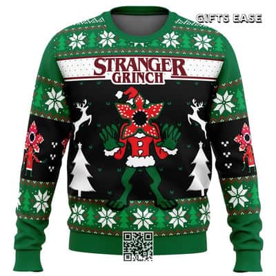 Demogorgon Stranger Grinch Stranger Things Ugly Christmas Sweater Xmas Pattern