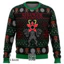 Demogorgon Stranger Krampus Stranger Things Ugly Christmas Sweater Snowflake Pattern Demogorgon Stranger Krampus Stranger Things Ugly Christmas Sweater Snowflake Pattern