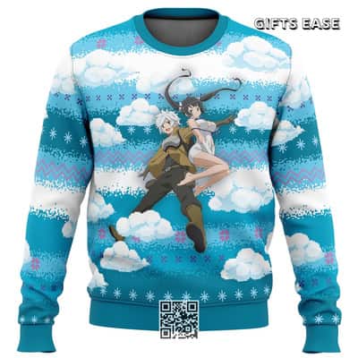 Blue Danmachi Ugly Christmas Sweater Bell Cranel Hestia
