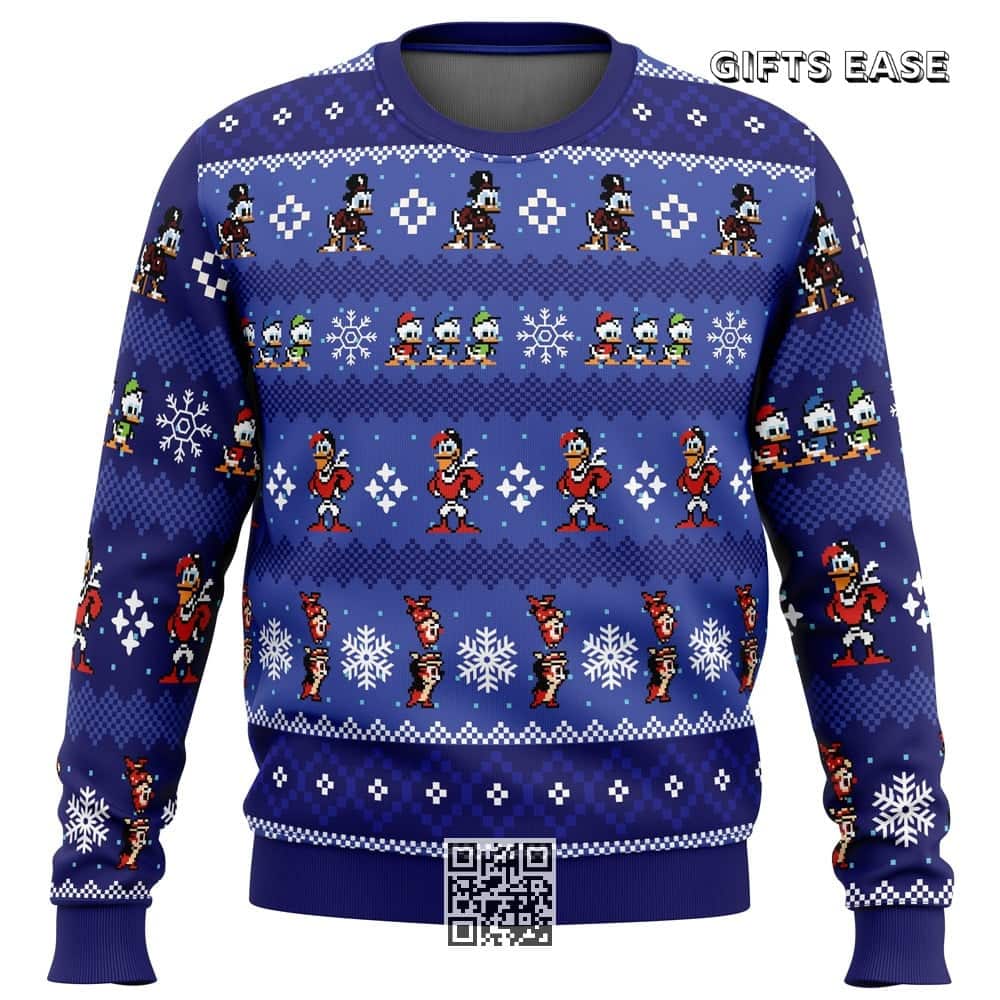 Navy Blue Scrooge Ducktales Ugly Christmas Sweater Launchpad Mcquack Navy Blue Scrooge Ducktales Ugly Christmas Sweater Launchpad Mcquack