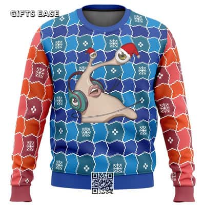 Blue Red Migi Parasyte Ugly Christmas Sweater