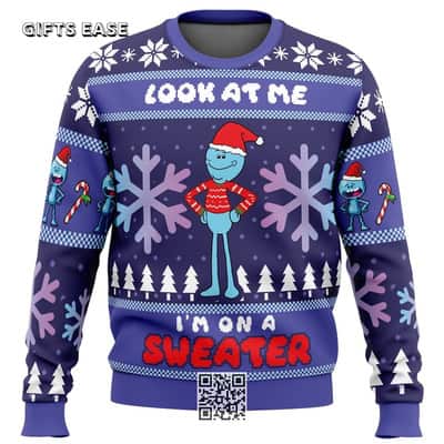 Funny Mr Meeseeks Ugly Christmas Sweater Look At Me I'm On A Sweater
