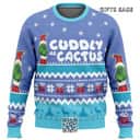 Santa Grinch Ugly Christmas Sweater Cuddly As A Cactus