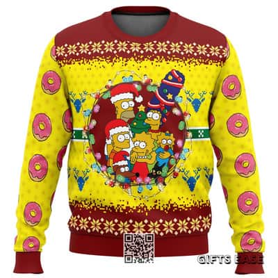 Red Yellow The Simpsons Ugly Christmas Sweater