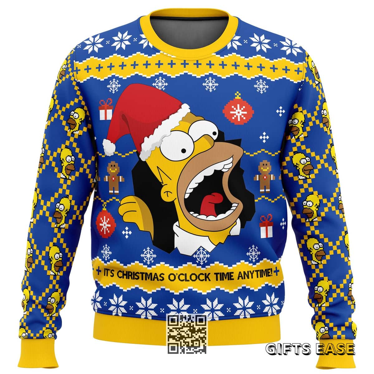 Santa Homer The Simpsons Ugly Christmas Sweater It's Christmas O'clock Time Anytime Santa Homer The Simpsons Ugly Christmas Sweater It's Christmas O'clock Time Anytime