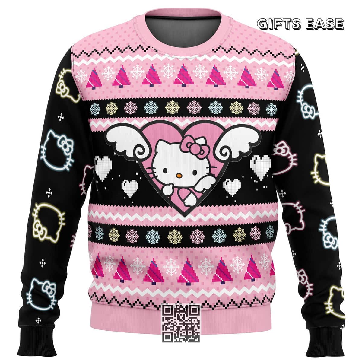 Black Pink Hello Kitty Ugly Christmas Sweater Black Pink Hello Kitty Ugly Christmas Sweater