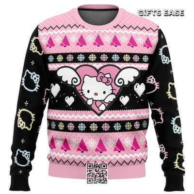 Black Pink Hello Kitty Ugly Christmas Sweater