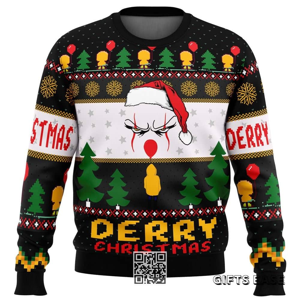 Pennywise Ugly Christmas Sweater IT Derry Christmas Pennywise Ugly Christmas Sweater IT Derry Christmas