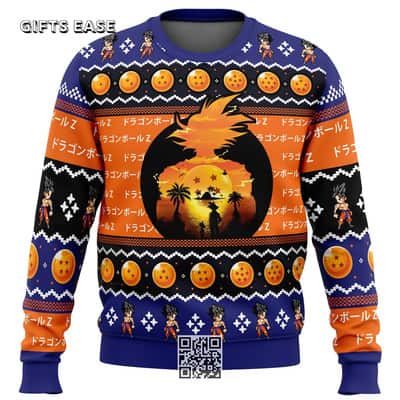Beautiful Sunset Dragon Ball Z Ugly Christmas Sweater Winter Gift Beautiful Sunset Dragon Ball Z Ugly Christmas Sweater Winter Gift