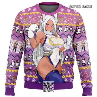 Rumi Usagiyama Mirko My Hero Academia Ugly Christmas Sweater Xmas Pattern