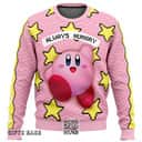 Pink Kirby Ugly Christmas Sweater Always Hungry