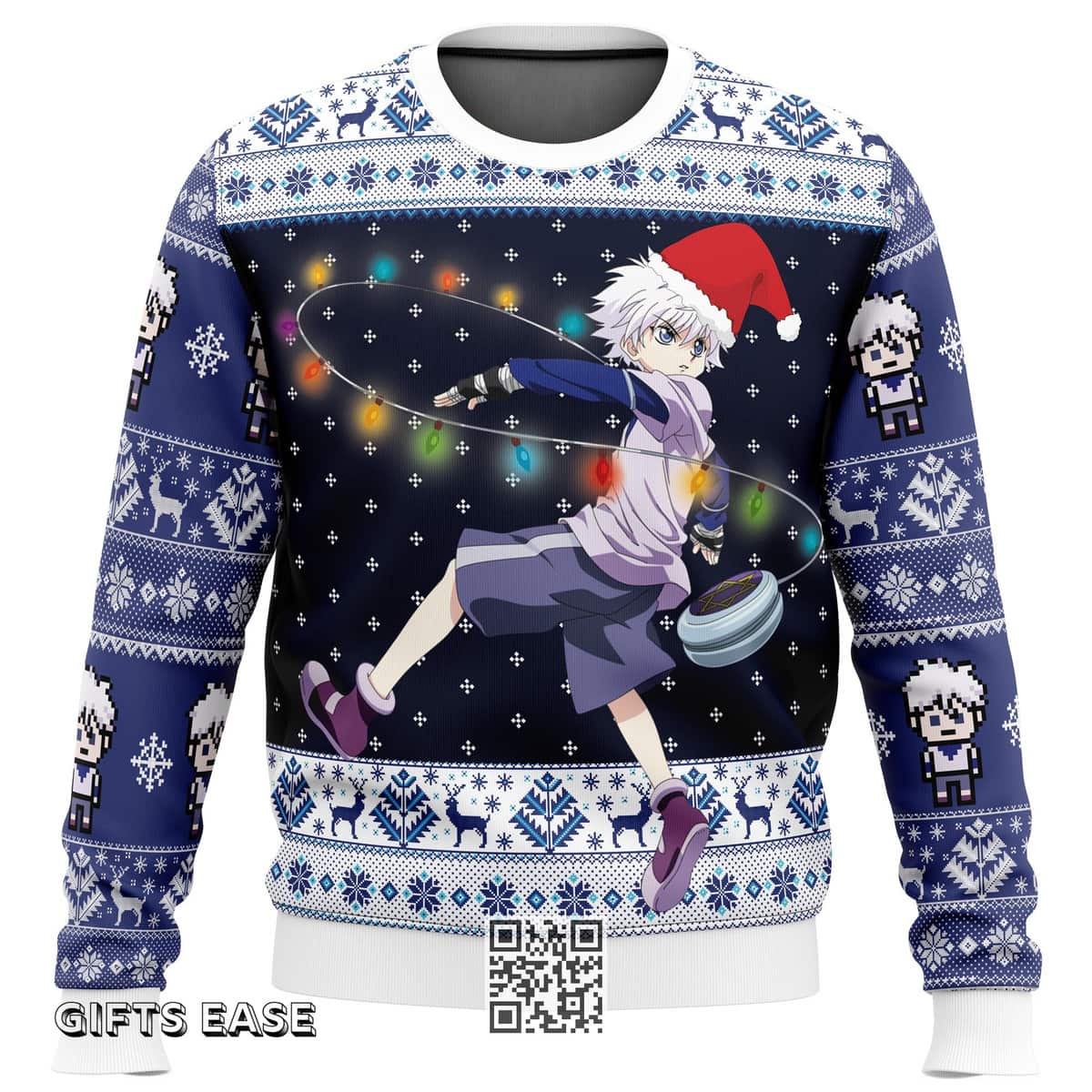 Santa Killua Zoldyck Hunter X Hunter Ugly Christmas Sweater Santa Killua Zoldyck Hunter X Hunter Ugly Christmas Sweater