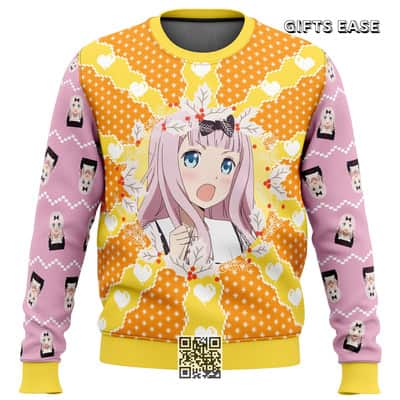 Chika Fujiwara Kaguya-sama Love Is War Ugly Christmas Sweater Snowflake Pattern