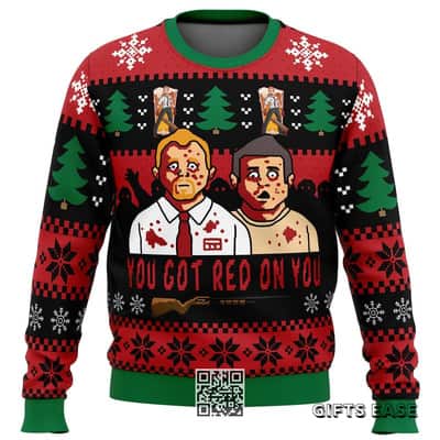 Shaun Of The Dead Ugly Christmas Sweater You&rsquo;ve Got Red On You