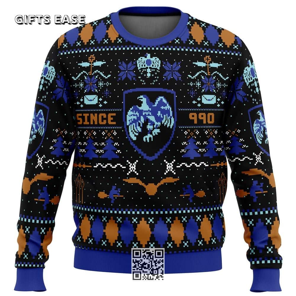 Blue Eagle Harry Potter Ugly Christmas Sweater Blue Eagle Harry Potter Ugly Christmas Sweater