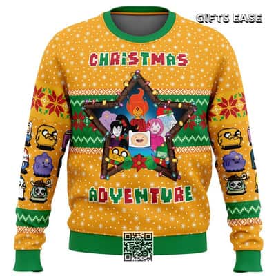 Yellow Green Adventure Time Ugly Christmas Sweater Christmas Adventure