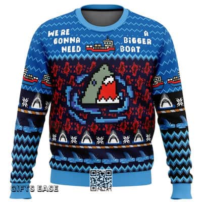 Jaws Ugly Christmas Sweater We&rsquo;re Gonna Need A Bigger Boat