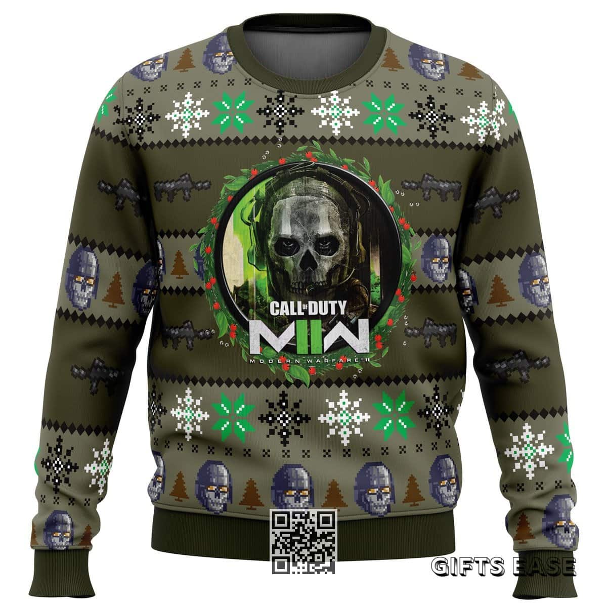 Call Of Duty Modern Warfare 2 Ugly Christmas Sweater Snowflake Pattern Call Of Duty Modern Warfare 2 Ugly Christmas Sweater Snowflake Pattern