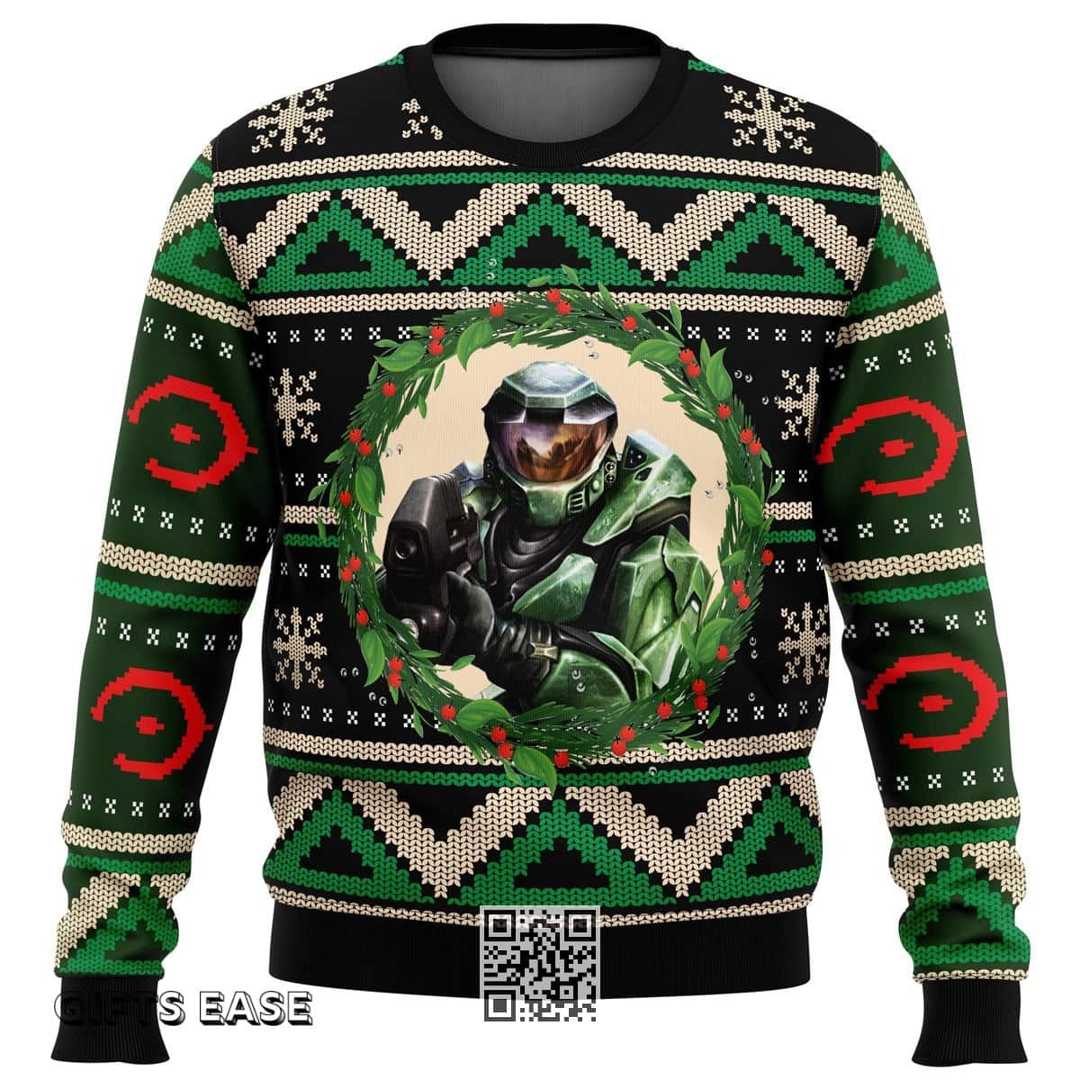 Halo Ugly Christmas Sweater Snowflake Pattern Halo Ugly Christmas Sweater Snowflake Pattern