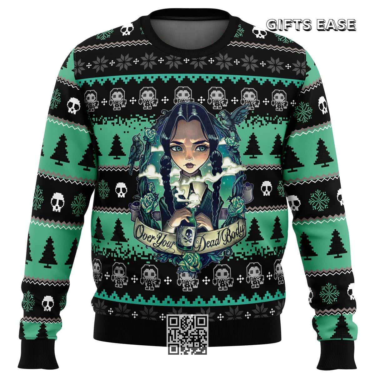 Wednesday Addams Ugly Christmas Sweater Over Your Dead Body Wednesday Addams Ugly Christmas Sweater Over Your Dead Body