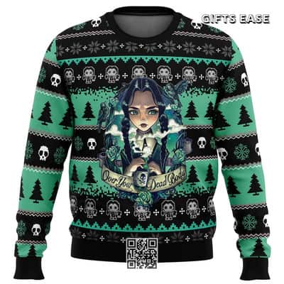 Wednesday Addams Ugly Christmas Sweater Over Your Dead Body