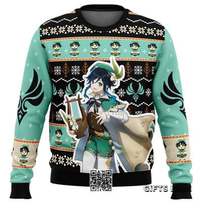 Venti Genshin Impact Ugly Christmas Sweater Xmas Pattern