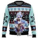 Ganyu Genshin Impact Ugly Christmas Sweater Snowflake Pine Tree Ganyu Genshin Impact Ugly Christmas Sweater Snowflake Pine Tree