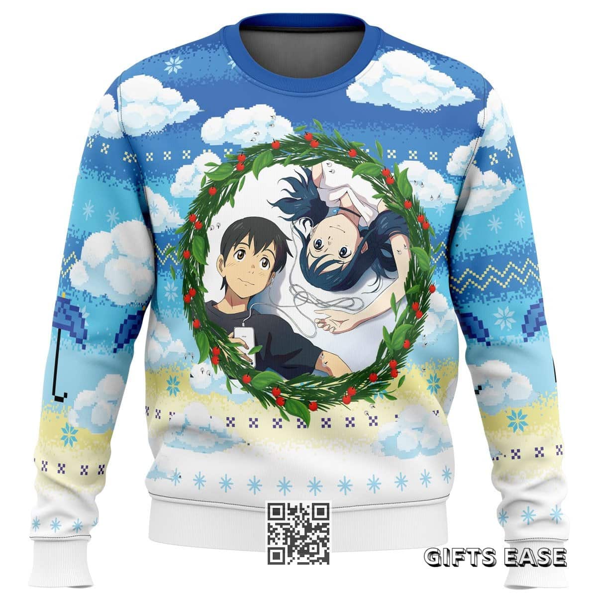 Hina Amano Hodaka Morishima Ugly Christmas Sweater Weathering With You Hina Amano Hodaka Morishima Ugly Christmas Sweater Weathering With You