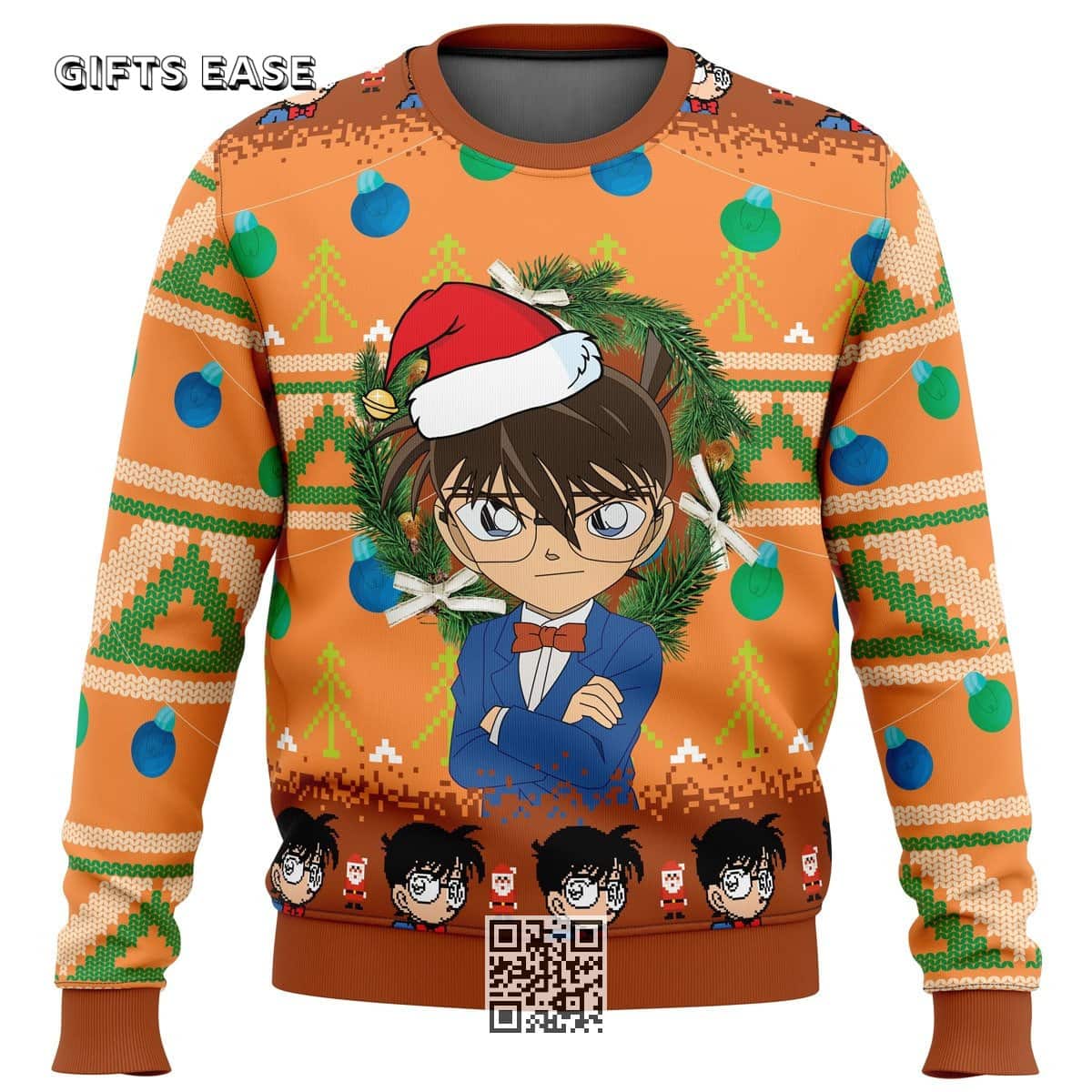Orange Detective Conan Ugly Christmas Sweater Orange Detective Conan Ugly Christmas Sweater