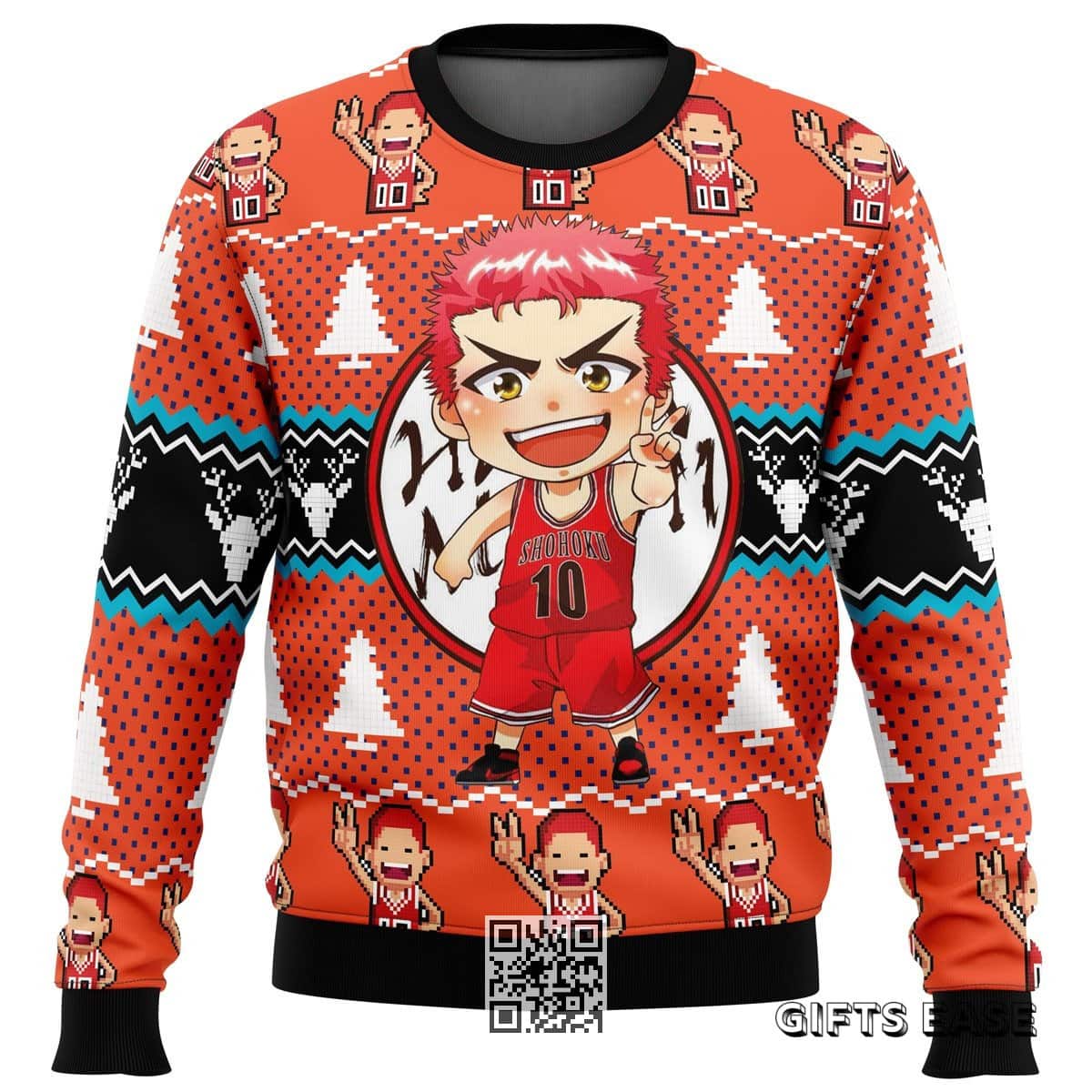 Sakuragi Hanamichi Slam Dunk Ugly Christmas Sweater Pine Tree Sakuragi Hanamichi Slam Dunk Ugly Christmas Sweater Pine Tree